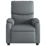 Massage Recliner Chair Grey Faux Leather - Close-Up Angle
