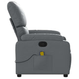Massage Recliner Chair Grey Faux Leather - Low Angle