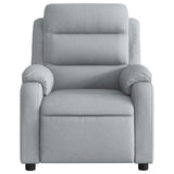 Massage Recliner Chair Light Grey Fabric - Close-Up Angle