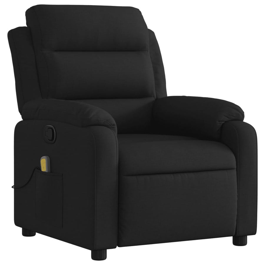 Massage Recliner Chair Black Fabric