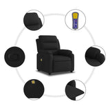 Massage Recliner Chair Black Fabric