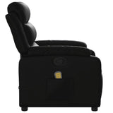 Massage Recliner Chair Black Faux Leather - Low Angle