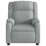 Massage Recliner Chair Light Grey Fabric - Close-Up Angle