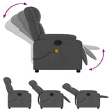 Massage Recliner Chair Dark Grey Fabric - 45-Degree Angle