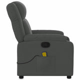 Massage Recliner Chair Dark Grey Fabric - Low Angle