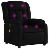 Massage Recliner Chair Black Faux Leather - Front View