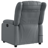 Massage Recliner Chair Grey Faux Leather - Top-Down View