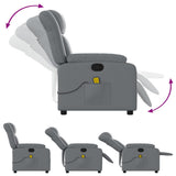 Massage Recliner Chair Grey Faux Leather - 45-Degree Angle