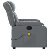 Massage Recliner Chair Grey Faux Leather - Low Angle