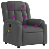 Massage Recliner Chair Dark Grey Fabric - Front View