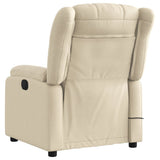 Massage Recliner Chair Cream Fabric - Top-Down View