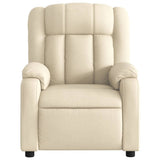 Massage Recliner Chair Cream Fabric - Close-Up Angle