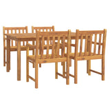 5 Piece Garden Dining Set Solid Wood Acacia - Front View