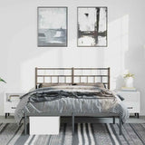 Metal Bed Frame without Mattress with Headboard Black 150x200 cm
