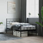 Metal Bed Frame without Mattress with Footboard Black 107x203 cm King Single