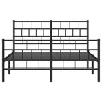 Metal Bed Frame without Mattress with Footboard Black 135x190 cm
