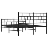 Metal Bed Frame without Mattress with Footboard Black 135x190 cm - Low Angle