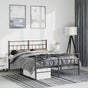 Metal Bed Frame without Mattress with Footboard Black 135x190 cm
