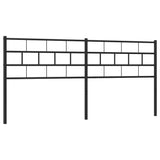 Metal Headboard Black 183 cm King - Front View