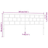 Metal Replace Headboard Black 180 cm