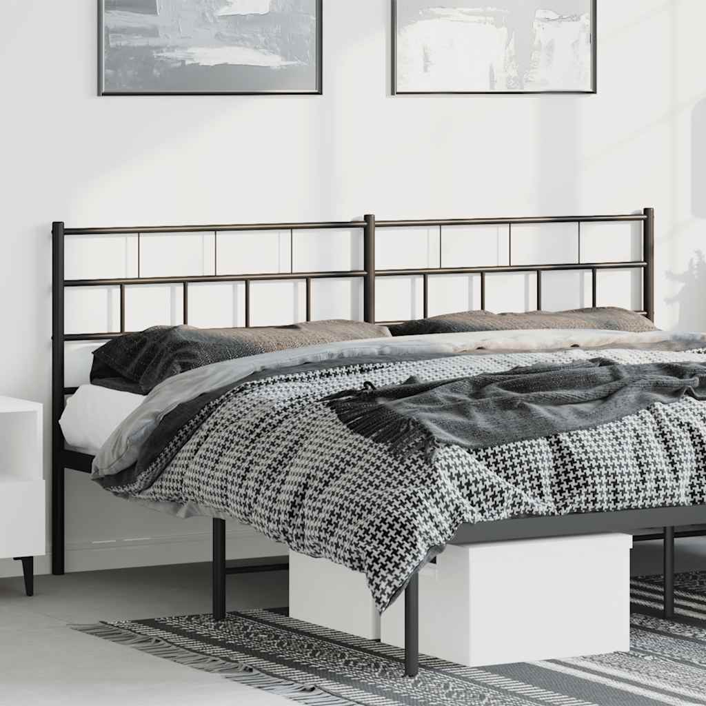 Metal Replace Headboard Black 180 cm