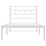 Metal Bed Frame without Mattress with Headboard White 107x203 cm King Single