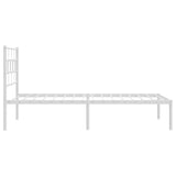 Metal Bed Frame without Mattress with Headboard White 107x203 cm King Single - Rear View