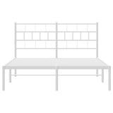 Metal Bed Frame without Mattress with Headboard White 150x200 cm