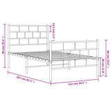 Metal Bed Frame without Mattress with Footboard White 107x203 cm King Single