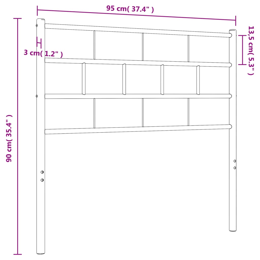 Metal Replace Headboard White 90 cm