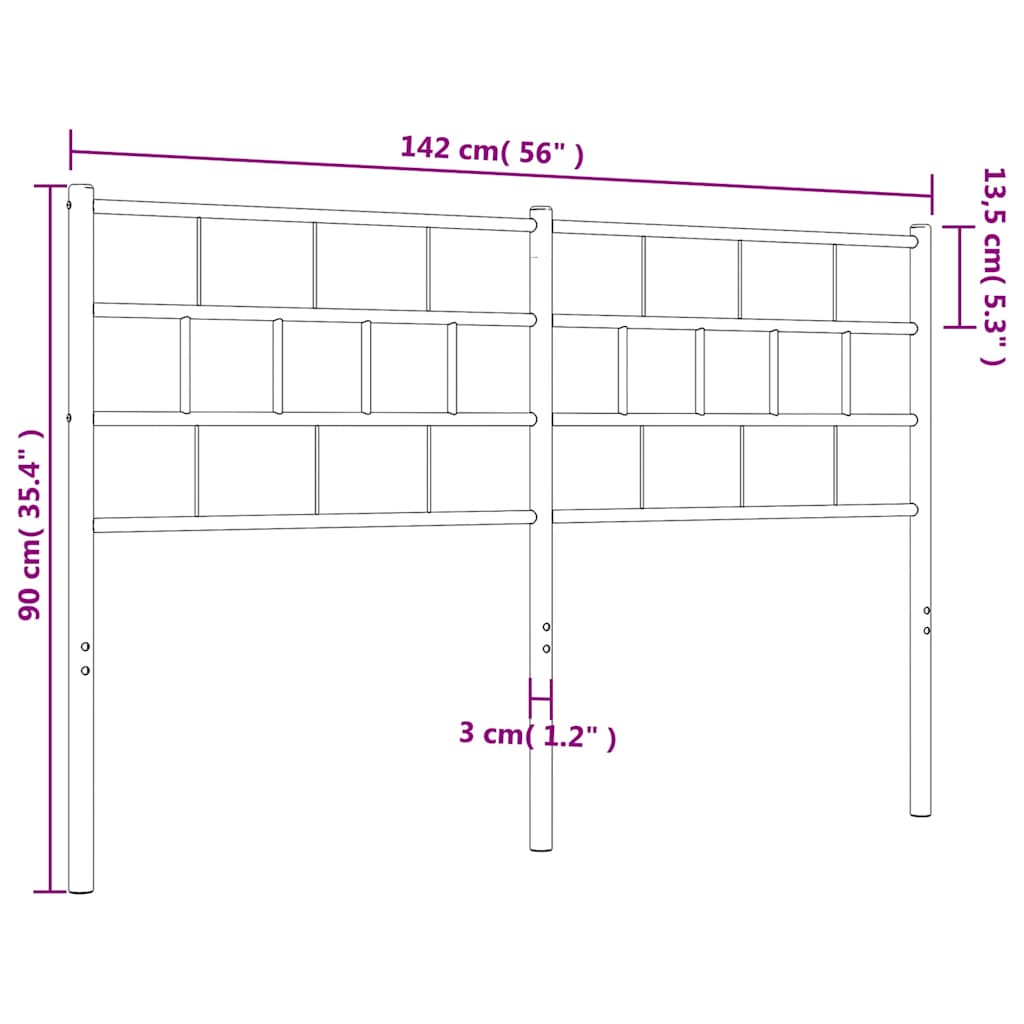 Metal Replace Headboard White 135 cm