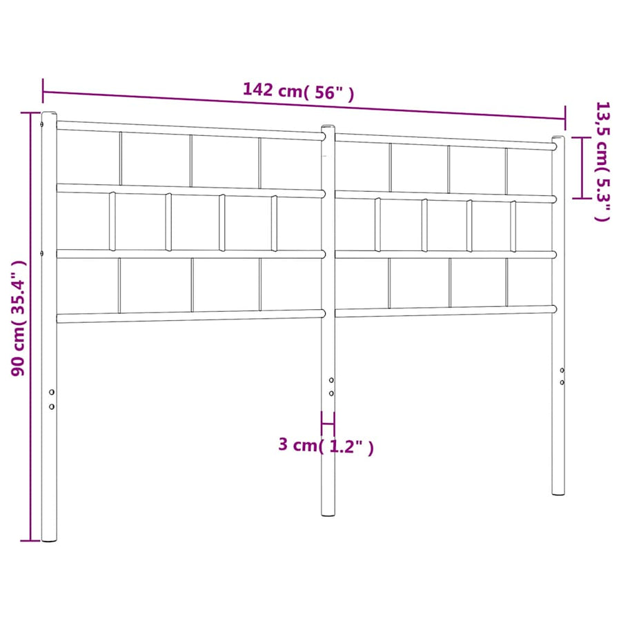 Metal Replace Headboard White 135 cm
