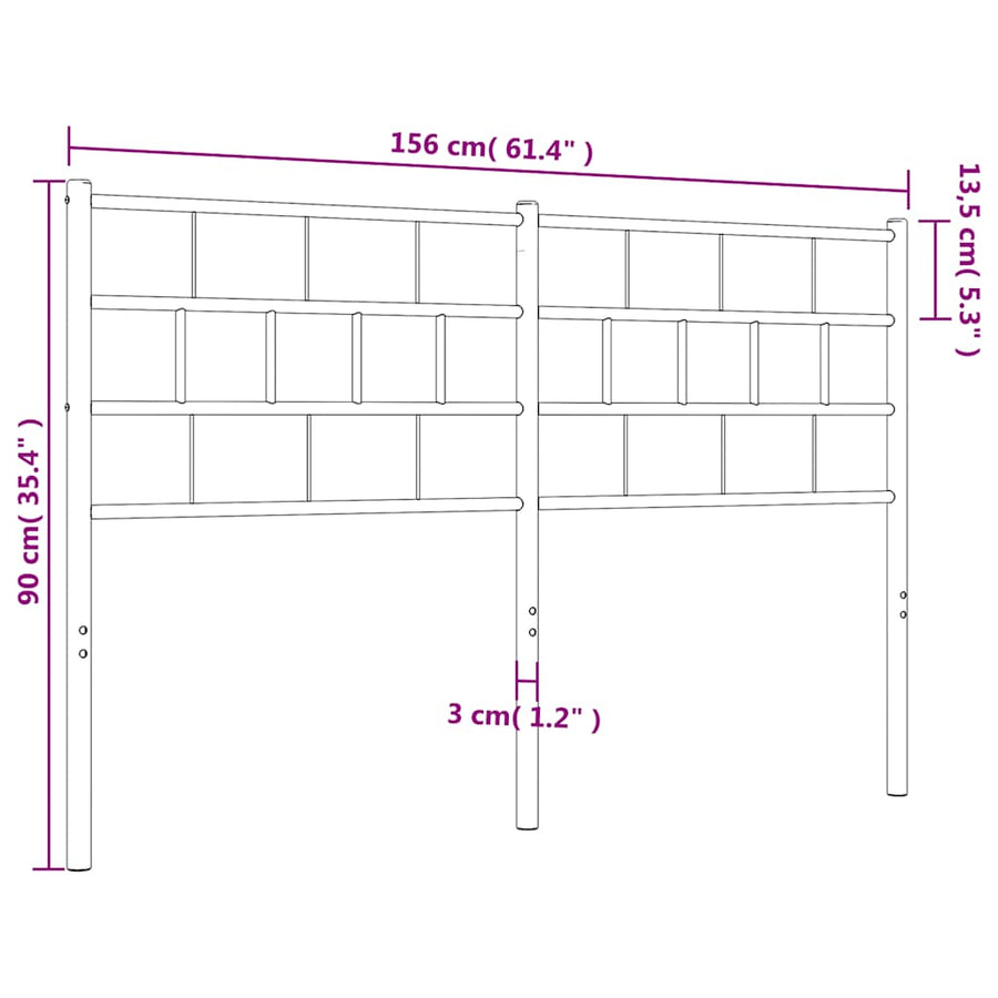 Metal Replace Headboard White 150 cm