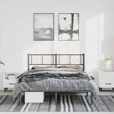 Metal Bed Frame without Mattress with Headboard Black 135x190 cm