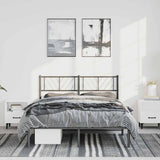 Metal Bed Frame without Mattress with Headboard Black 150x200 cm