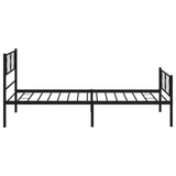 Metal Bed Frame without Mattress with Footboard Black 90x190 cm - Rear View