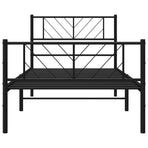 Metal Bed Frame without Mattress with Footboard Black 107x203 cm King Single