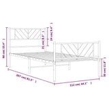 Metal Bed Frame without Mattress with Footboard Black 107x203 cm King Single - Extra Image