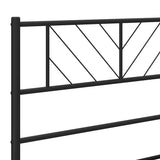 Metal Bed Frame without Mattress with Footboard Black 150x200 cm - Extra Image