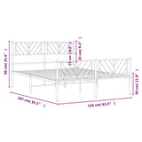 Metal Bed Frame without Mattress with Footboard Black 150x200 cm - Extra Image