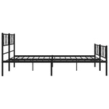 Metal Bed Frame without Mattress with Footboard Black 183x203 cm King - Rear View