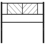 Metal Headboard Black 90 cm - Side View