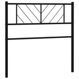 Metal Headboard Black 107 cm King Single - Front View