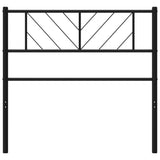 Metal Headboard Black 107 cm King Single - Side View