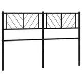 Metal Headboard Black 137 cm Double - Front View