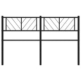 Metal Headboard Black 137 cm Double - Top-Down View