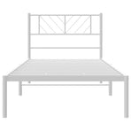 Metal Bed Frame without Mattress with Headboard White 90x190 cm