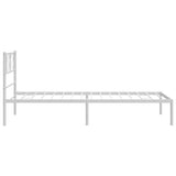 Metal Bed Frame without Mattress with Headboard White 107x203 cm King Single - Rear View