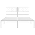 Metal Bed Frame without Mattress with Headboard White 150x200 cm