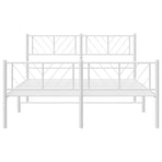 Metal Bed Frame without Mattress with Footboard White 135x190 cm